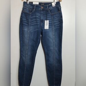 Judy Blue Dark Wash Mid Seam Stitch Skinny High Waist Ankle Jeans
